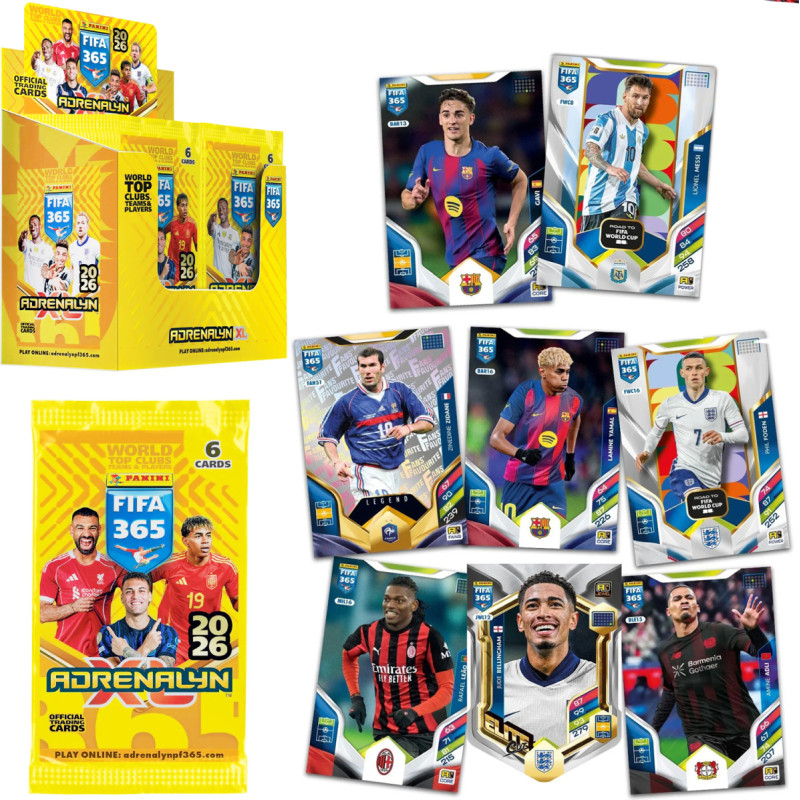 PANINI FIFA 365 Adrenalyn XL 2026 – 6 kortelių rinkinys