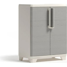 Keter – Linear Wood Base spinta, 68 × 39 × 90 cm, šviesiai smėlio / šviesiai pilka