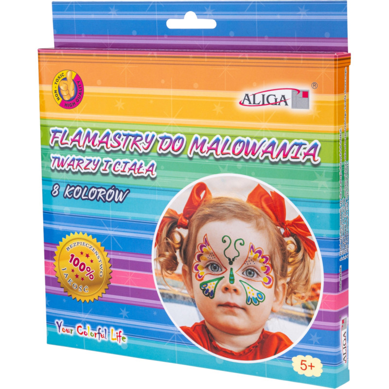 FLAMASTRY DO MALOWANIA TWARZY 8 KOLORÓW