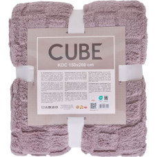 KOC CUBE 150X200 ŻAKARD SHERPA BRUDNY RÓŻ