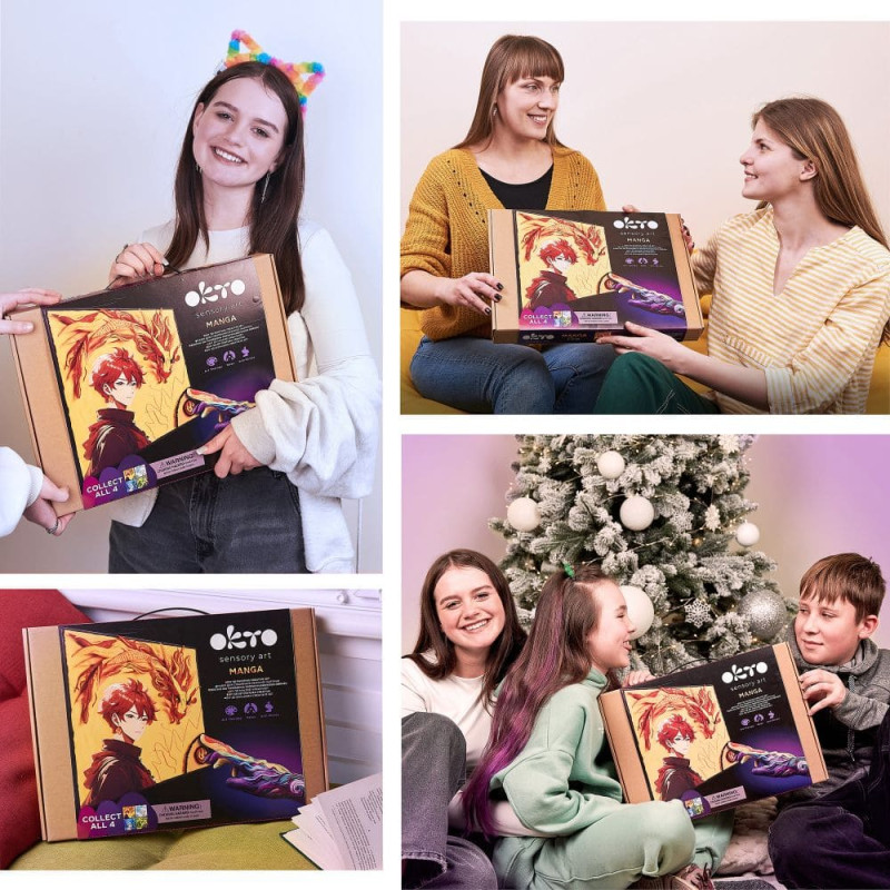 Okto Kūrybinis rinkinys Modelino rinkinys - 3D tapyba MANGA Ugnis (29*29 cm)