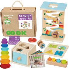 Woopie GREEN Pudełko Box 6w1 13-15m Montessori Edukacyjne Sensoryczne FSC