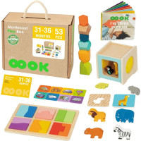 Woopie GREEN Box – XXL Montessori edukacinė sensorinė dėžė 7 viename, 31–36 mėn., FSC sertifikuota