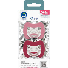 2-pack. Smart pacifiers Glee 0-2m old rose-red
