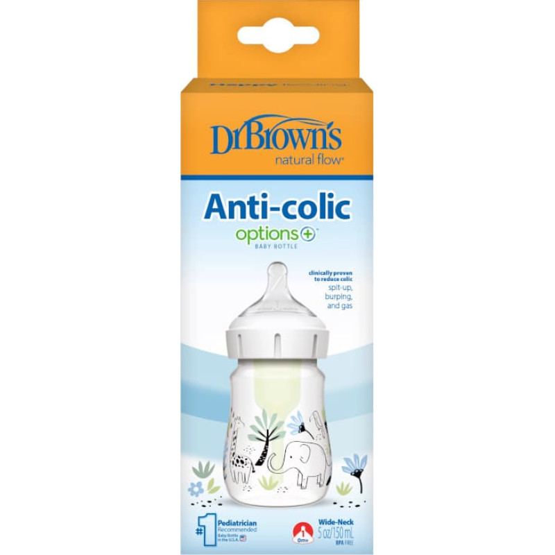 Dr. Brown’s WB51008 laia kaelaga lutipudel 150 ml Options+, Jungle