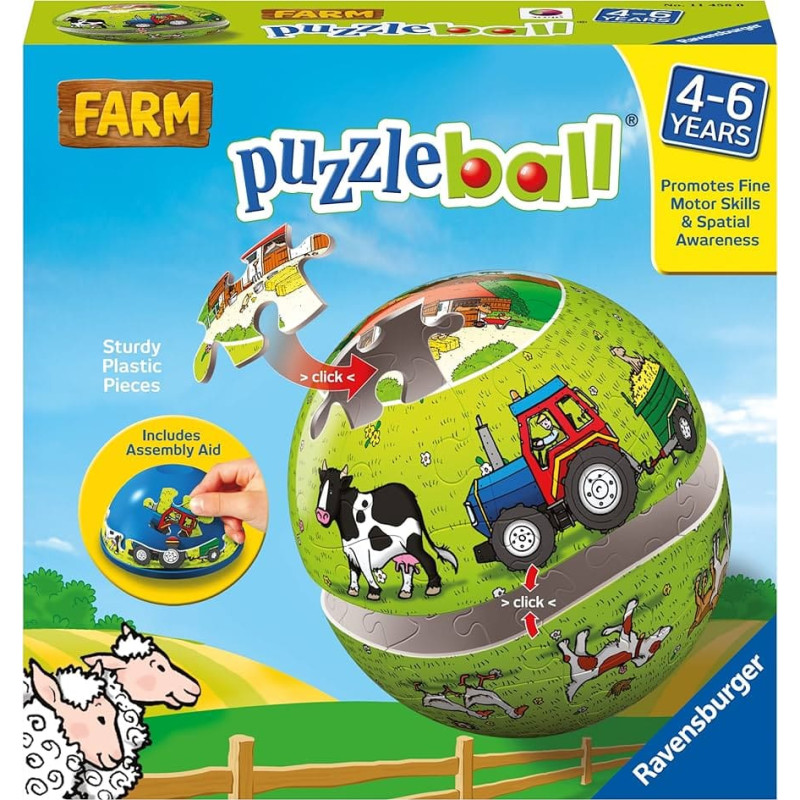 Ravensburger Round 3D Puzzle, 24 pcs, Farm