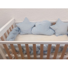 Duet Baby Bumper - BRAID + 3 PILLOW - 884 -  VELVET - BLUE - size 230 cm
