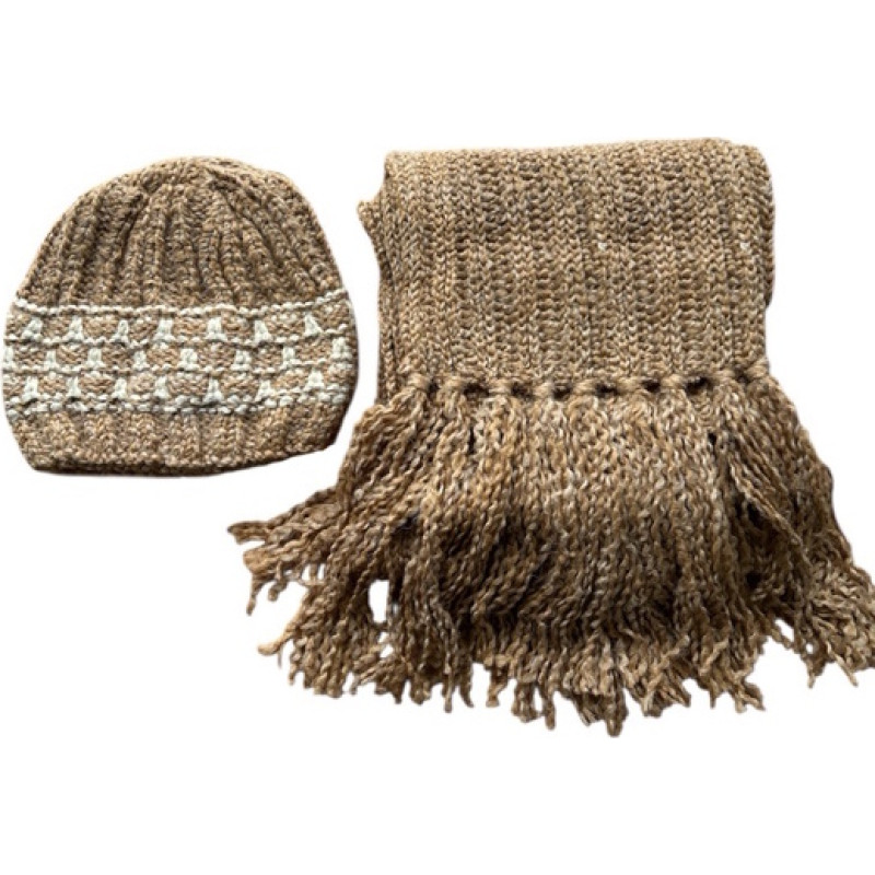 Minikid Vilnas cepure ar &scaron;alli CZ-2720 dark beige (55-60 cm) izpārdo&scaron;ana