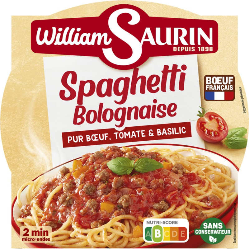 William Saurin Spaghetti in Bolognese sauce with beef, in a tray, 300 g