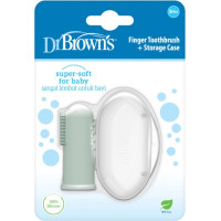 Dr.browns Silikona uzpirkstenis zobiņu tīrī&scaron;anai 3m+, light green HG126-INTL