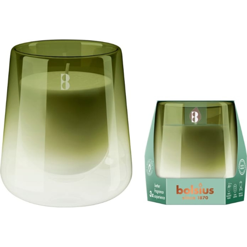 Bolsius Svece arom. stikla gl. Clean Light &Oslash;95x85mm gardenia&fig