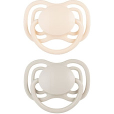 Canpol Babies CANPOL 23/228 Smoczek uspokajający silikonowy symetryczny 0-6m Dental Air 2szt. kremowy