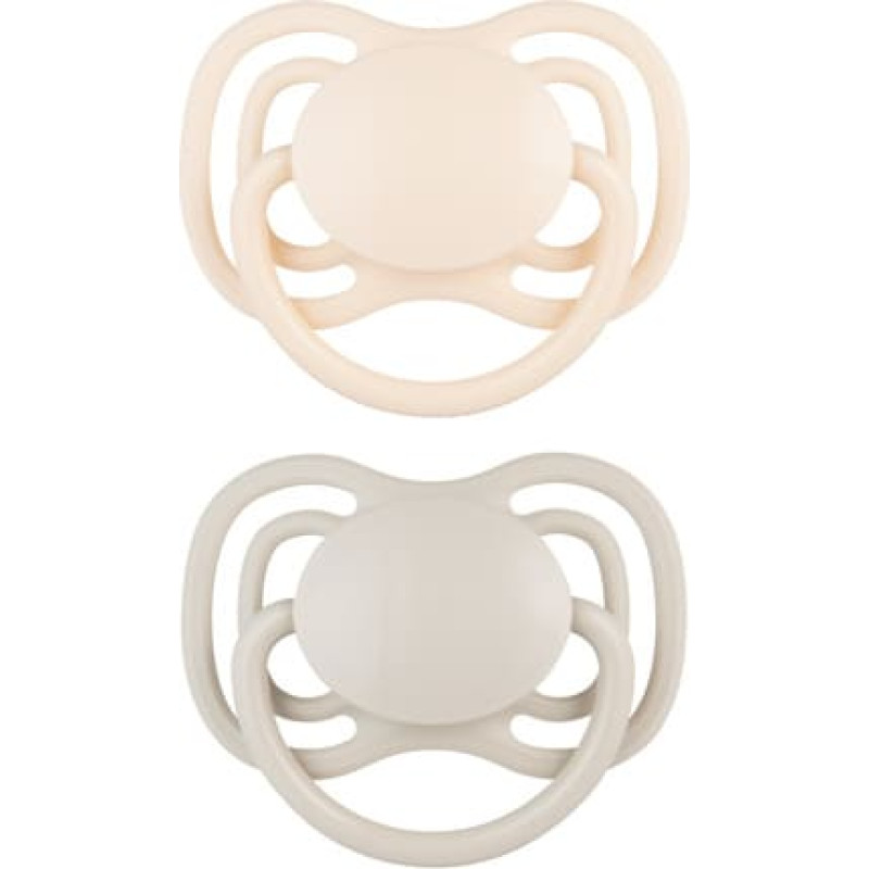 Canpol Babies CANPOL 23/228 Smoczek uspokajający silikonowy symetryczny 0-6m Dental Air 2szt. kremowy