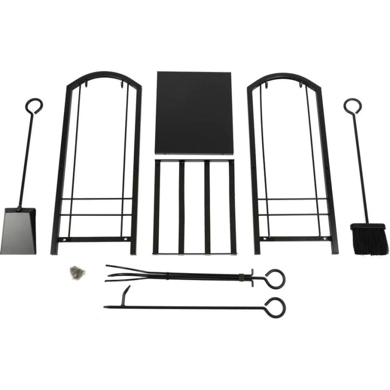 Metalinis malkų stovas židiniui