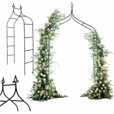 LUARO dārza pergola metāla arka ar grotiem rozēm, ziediem, vīteņaugiem 265 cm