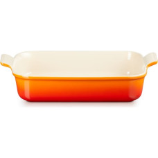 Le Creuset Cepamtrauks taisnstūra Heritage akmens masas 32x24cm / 4L oranžs