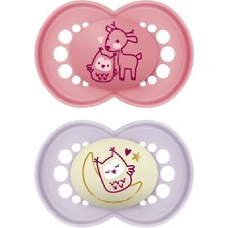 Mam Baby 0905 PACIFIER ORIGINAL 16+ DAY&NIGHT PLANET LOVE GIRL