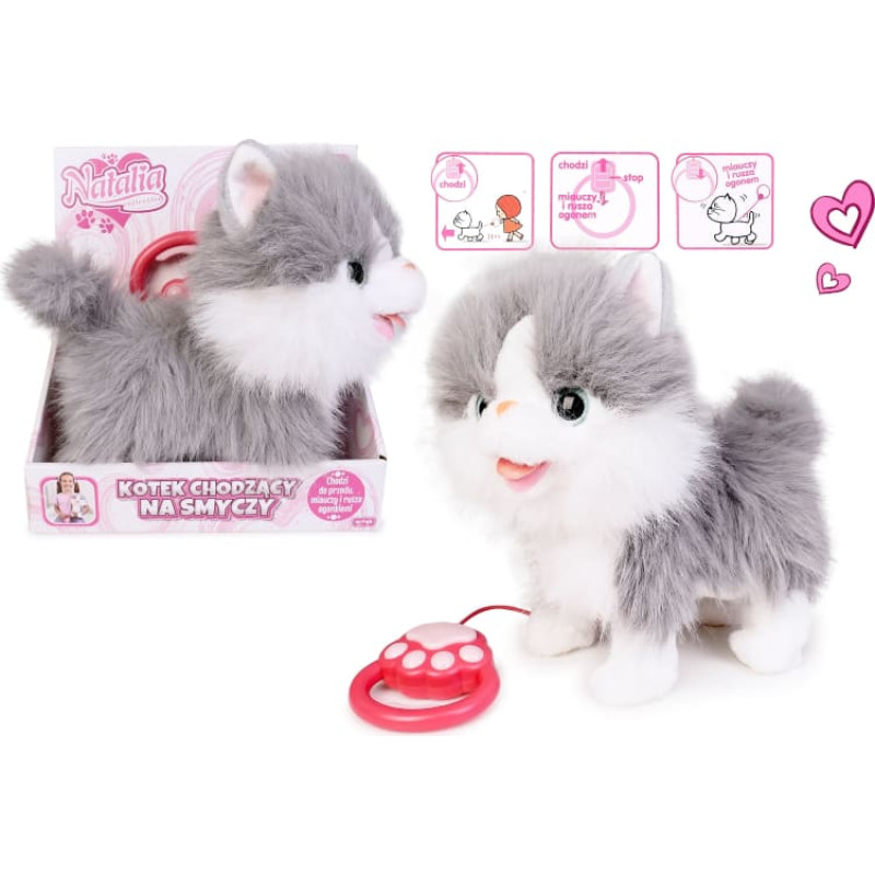 Artyk 185557 Kot chodzący na smyczy NATALIA biało-szary