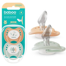 Baboo Calmy orthodontic silicone pacifier Peachy Keen, 0+ months, 2 pcs