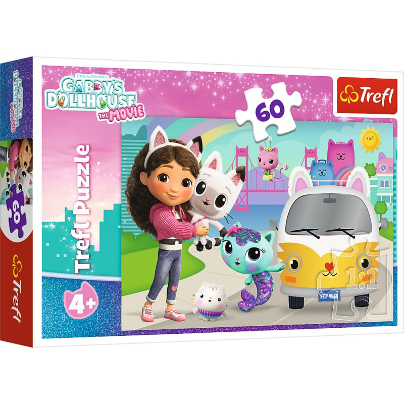 Trefl 17415 Puzzle 60 Gabby i kocie przygody