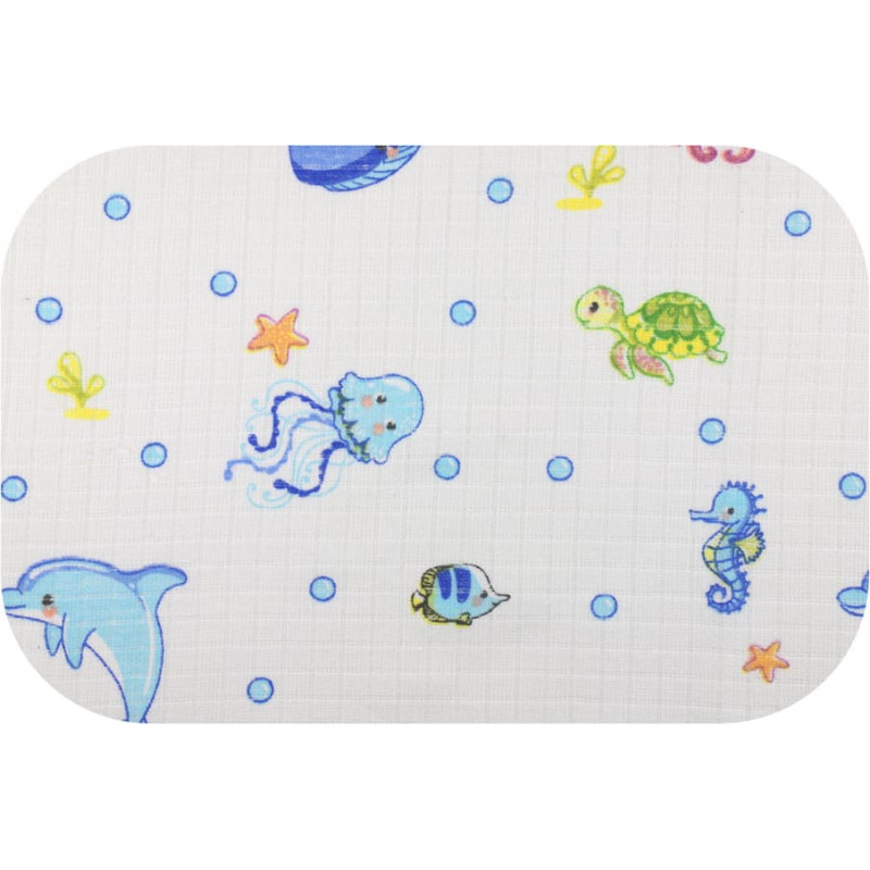 Ega Kids Diaper - 29736- TETRA PRINT - EGA - AQUARIUM - WHITE -  size 70x80 cm