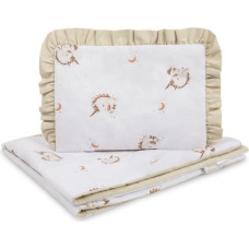 Sensillo CRIB SET COTTON UNICORN BEIGE 75X95 25X35