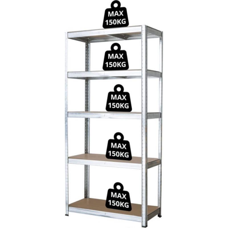 Metāla plaukts – stelāža, 180x75x35 cm, 150 kg