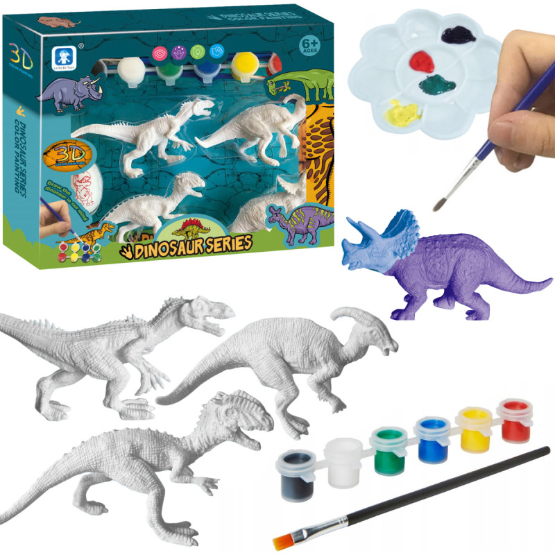 DINOZAURY GIPSOWE DO MALOWANIA 4 SZTUKI