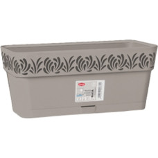Stefanplast Puķu kaste ar paliktni Gaia 30x13x12cm gai&scaron;i pelēka