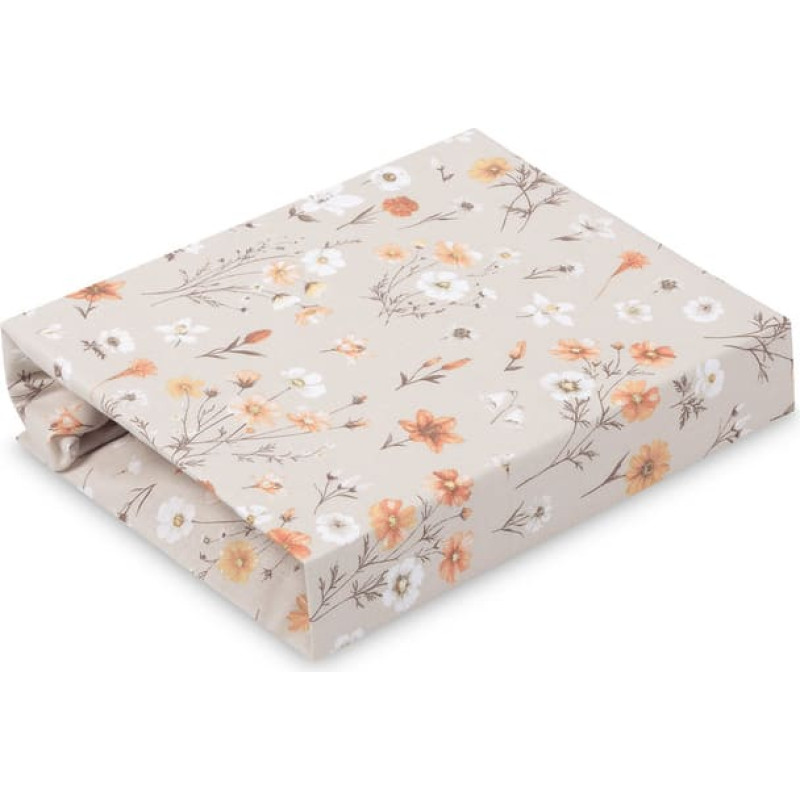 Sensillo PRINTED BEDSHEET COTTON BLOOM BEIGE 60X120