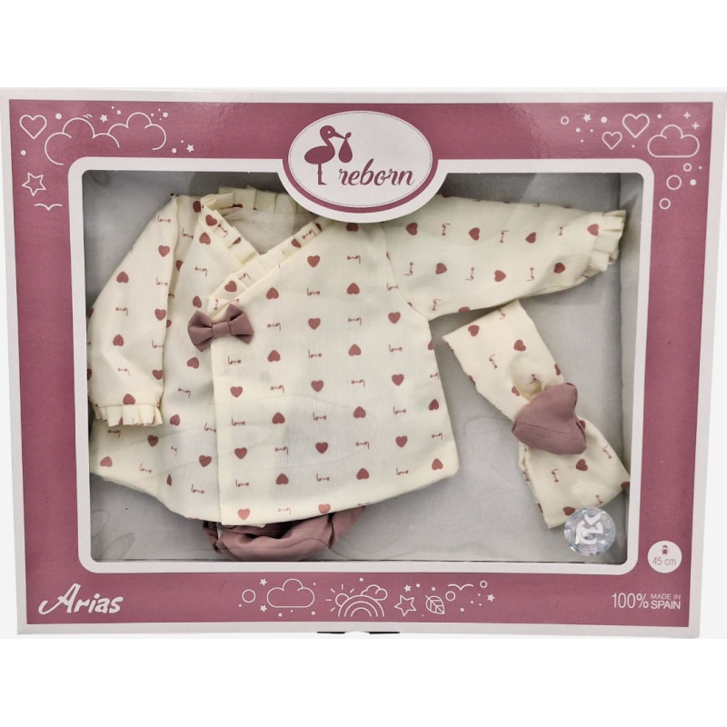 Arias lėlės kūdikio rūbeliai, 45 cm