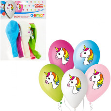BALONY PASTELOWE JEDNOROŻCE 5 SZTUK