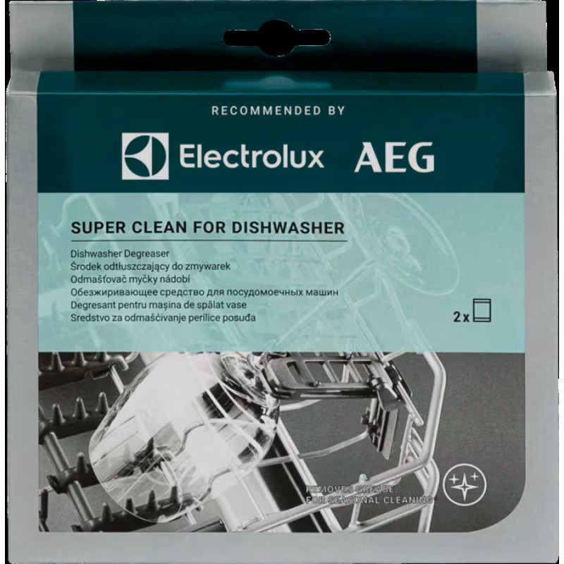 Electrolux Super Clean tīrī&scaron;anas līdzeklis trauku ma&scaron;īnām, 2 gab. - M2DCP051