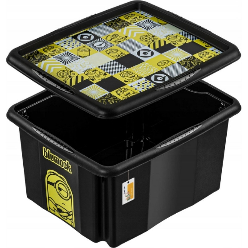 Keeeper Kaste ar vāku 15L Karolina &ldquo;Minions Mosaic&rdquo; 38x29,5x20,5cm melna