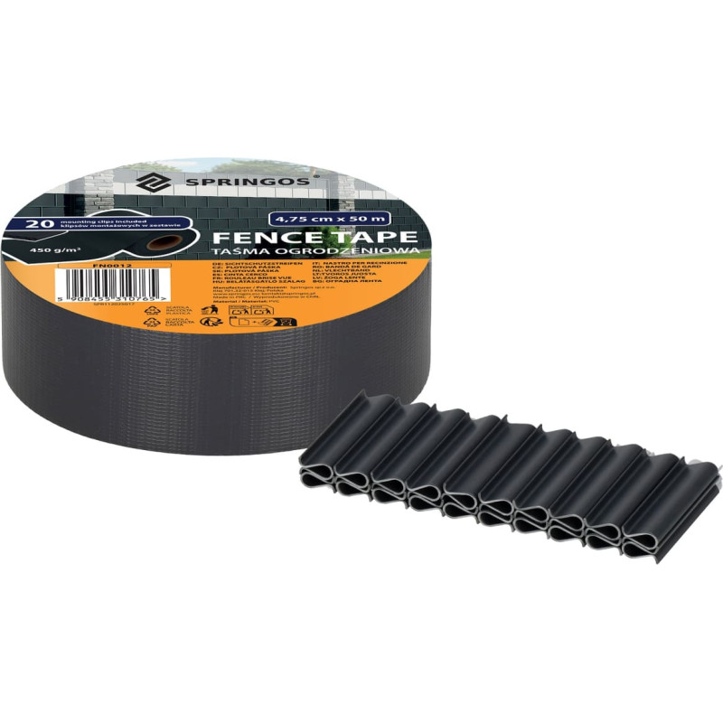 Springos Grafito spalvos tvoros juosta 4,75 cm x 50 m, 450 g/m&sup2; FN0012