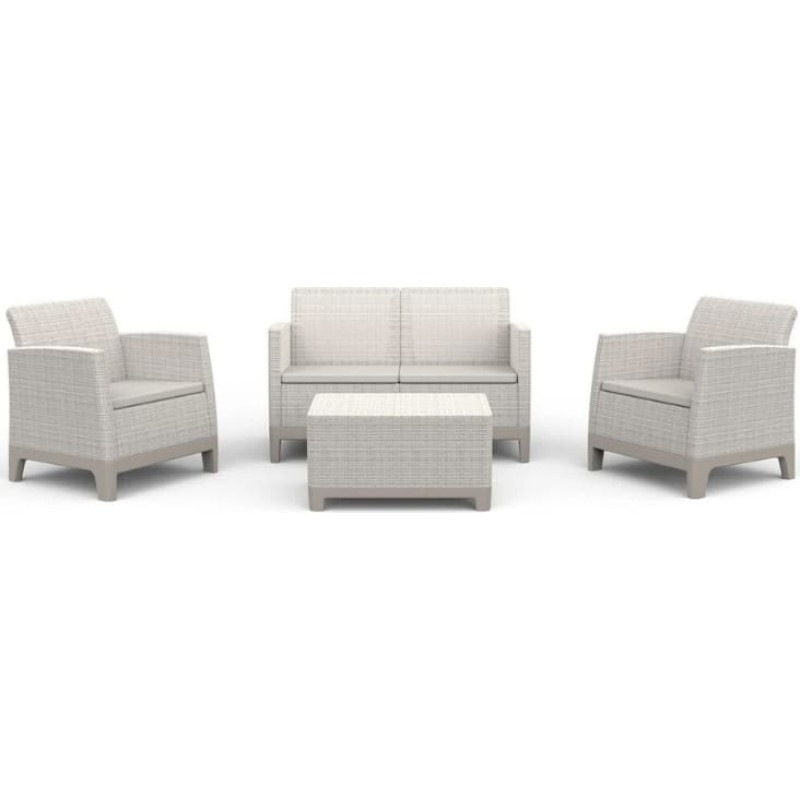 Keter Dārza mēbeļu komplekts Scandi Forma 2 Seater Set oļu pelēks/gai&scaron;i bē&scaron;s