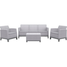 Keter Dārza mēbeļu komplekts Scandi Forma 3 Seater Set gai&scaron;i pelēks/tum&scaron;a tērauda pelēks