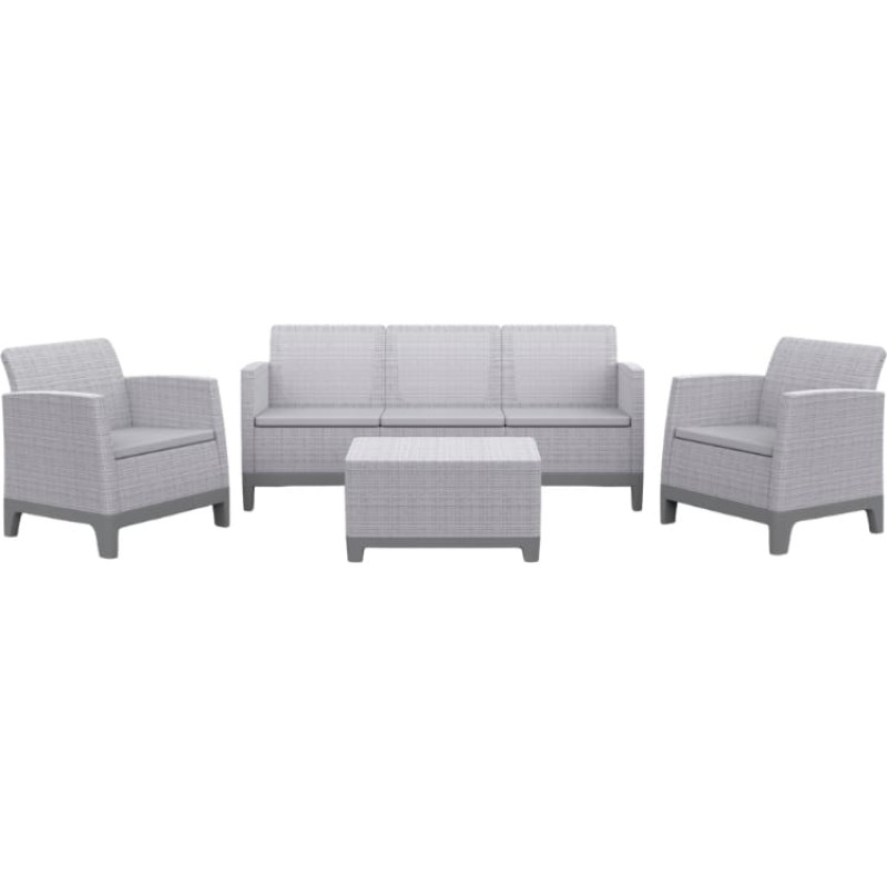 Keter Dārza mēbeļu komplekts Scandi Forma 3 Seater Set gai&scaron;i pelēks/tum&scaron;a tērauda pelēks