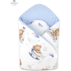 Miminu KIECZMERSKI Rożek usztywniony 75x75 cm MIMINU DESIGN Misiowe Sny błękit bawełna 100%