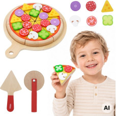 Viga Wooden Pizza Slicer Kitchen Set 27 Pieces for Children 18M+