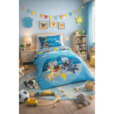 BEDDING DOGGIES 003 140X200+1X70X90 COTTON
