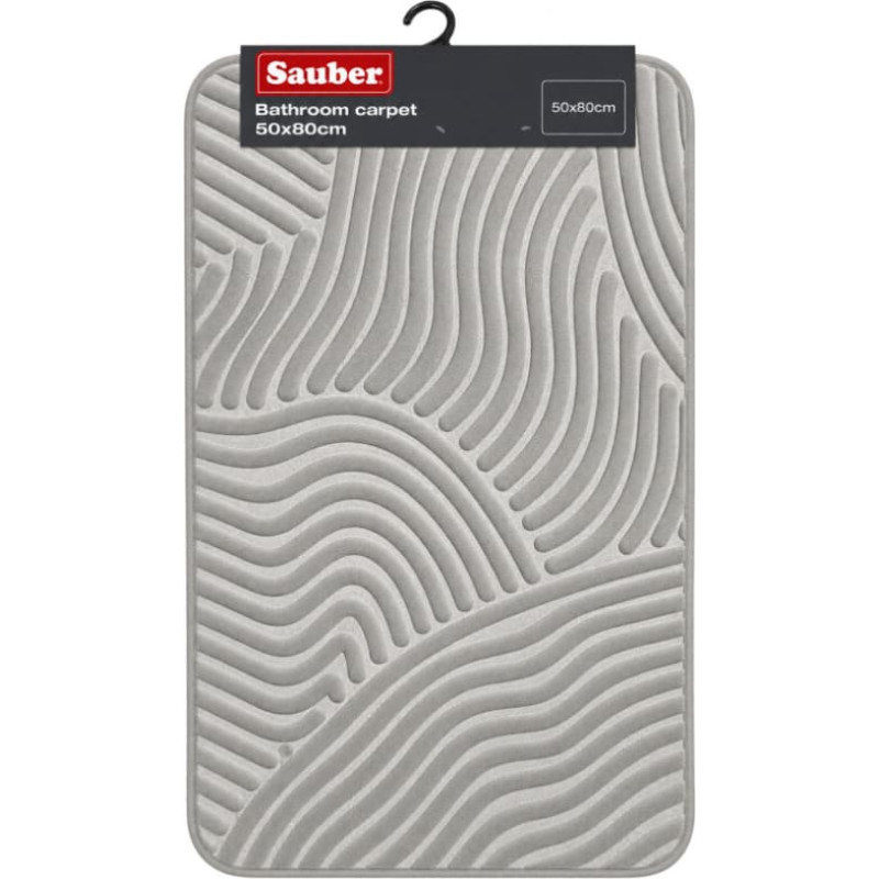 Sauber Vannas istabas paklājs 50x80cm gai&scaron;i pelēks/sudrabains