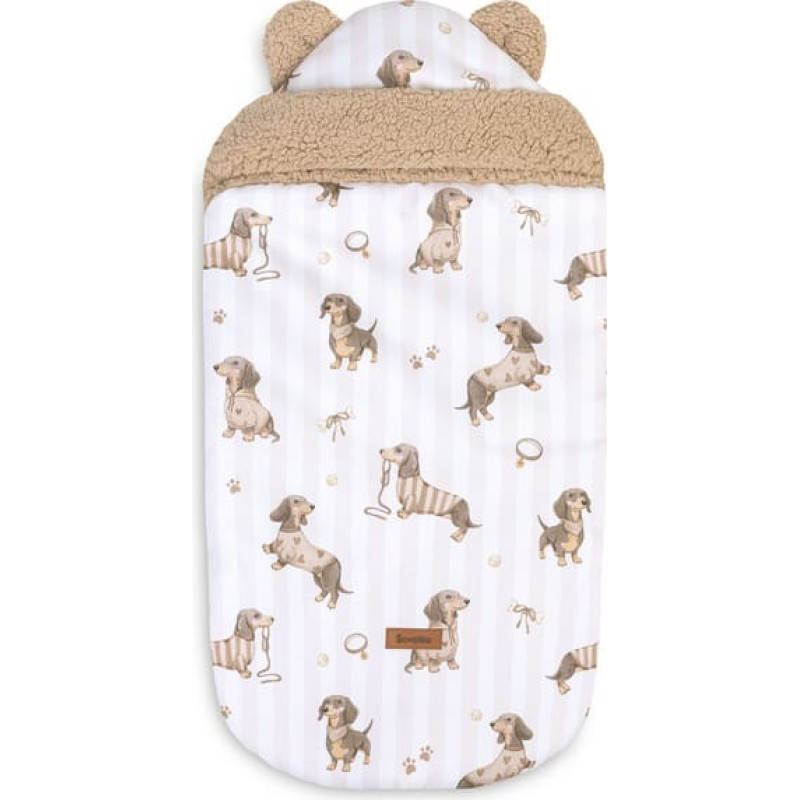 Sensillo SLEEPING BAG FOR CAR SEAT AND STROLLER 80X45 DOGS BEIGE