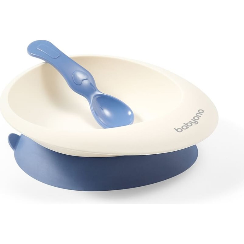Babyono Baby suction bowl with spoon, blue, 1077