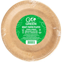 Gogreen Kraftpapīra šķīvji Go Green Ø18cm 20 gab./ 0,14kg