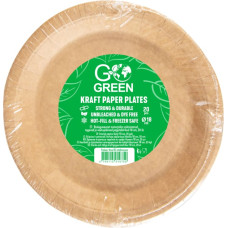 Gogreen Kraftpapīra šķīvji Go Green Ø18cm 20 gab./ 0,14kg