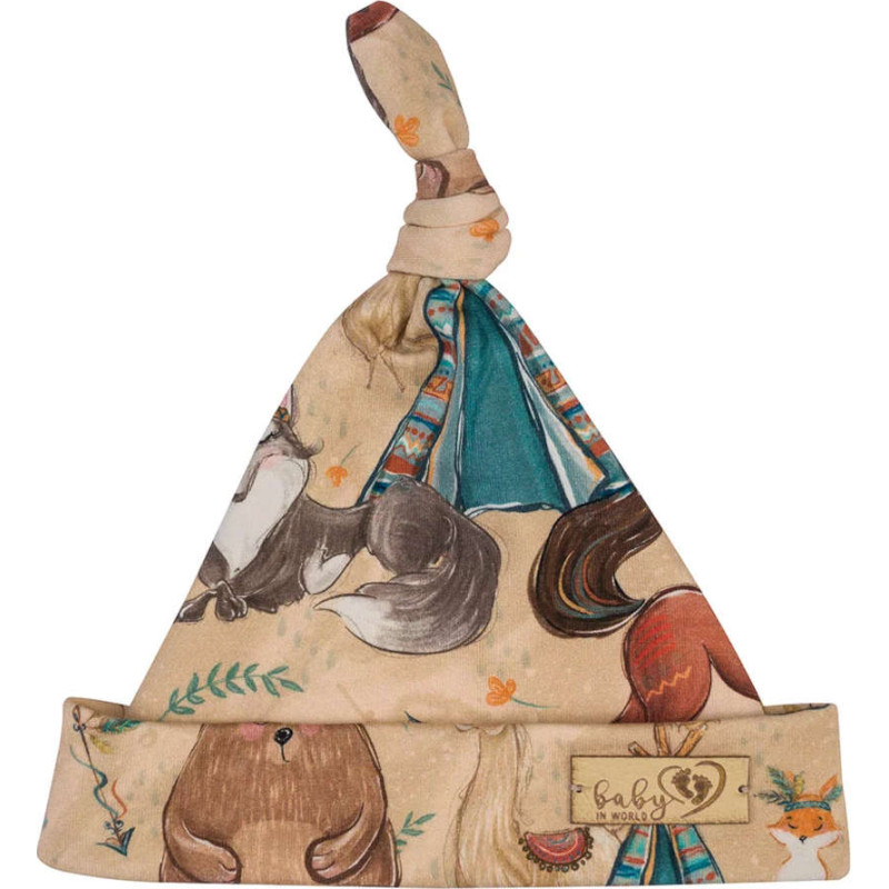 Baby In World BABY 01264 Czapka niemowlęca Smerfetka Boho Boy 3-6m