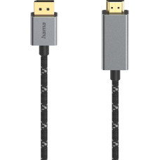 Hama 00200506 Video Cable, DisplayPort Plug - HDMI Plug, Ultra-HD 4K@60Hz 1.5m