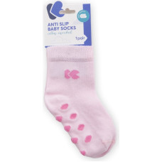 Baby socks with embossed bottom Pink 1-2y