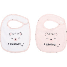 Bibs set 2pcs terry+velour Bear with me Pink